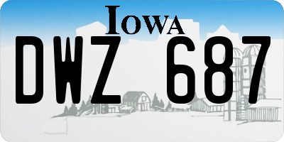 IA license plate DWZ687