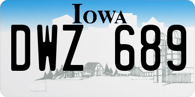 IA license plate DWZ689