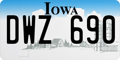 IA license plate DWZ690