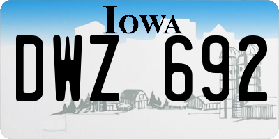 IA license plate DWZ692