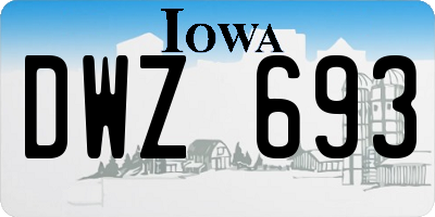 IA license plate DWZ693