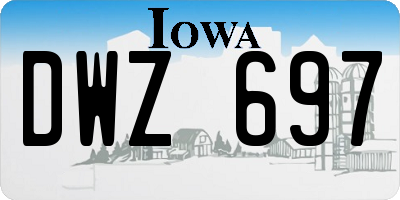 IA license plate DWZ697