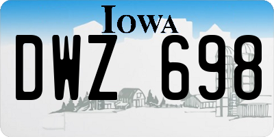 IA license plate DWZ698