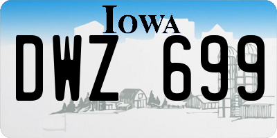IA license plate DWZ699