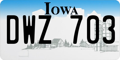 IA license plate DWZ703