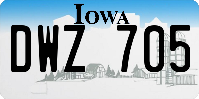 IA license plate DWZ705