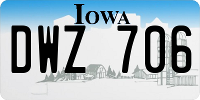 IA license plate DWZ706