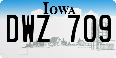 IA license plate DWZ709