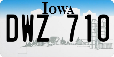IA license plate DWZ710