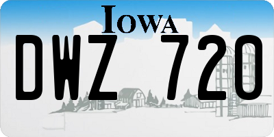 IA license plate DWZ720