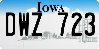IA license plate DWZ723
