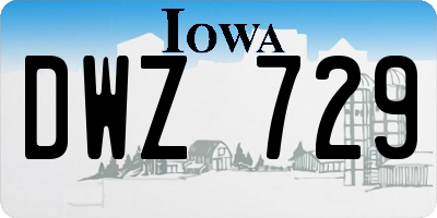 IA license plate DWZ729