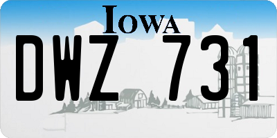 IA license plate DWZ731