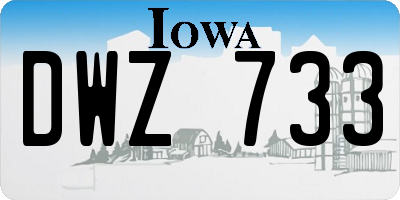 IA license plate DWZ733