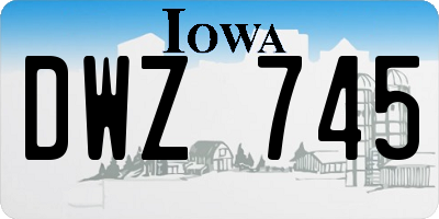 IA license plate DWZ745