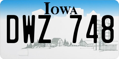 IA license plate DWZ748