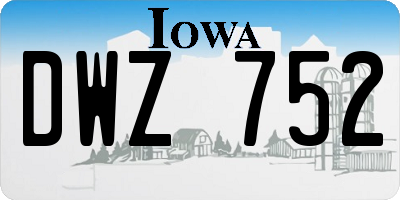 IA license plate DWZ752