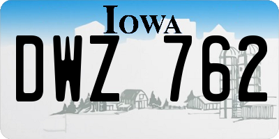 IA license plate DWZ762
