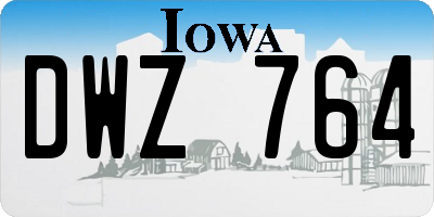 IA license plate DWZ764