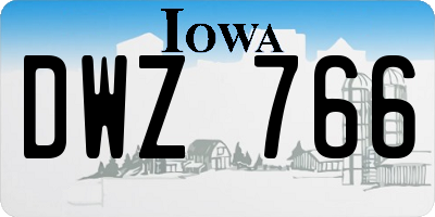 IA license plate DWZ766