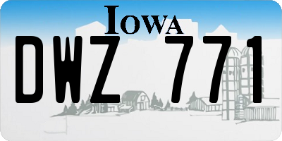 IA license plate DWZ771