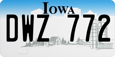 IA license plate DWZ772