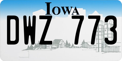 IA license plate DWZ773
