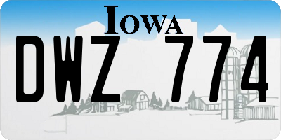 IA license plate DWZ774