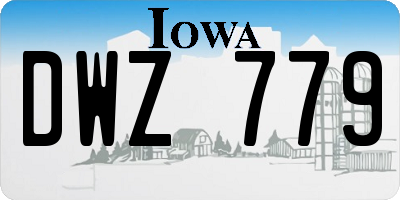 IA license plate DWZ779