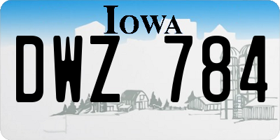 IA license plate DWZ784