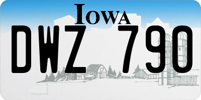 IA license plate DWZ790