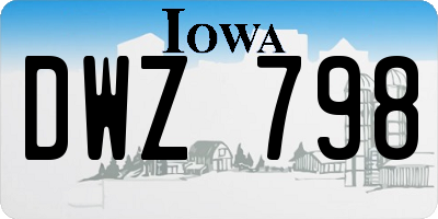 IA license plate DWZ798