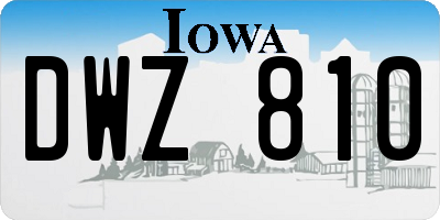 IA license plate DWZ810