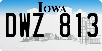 IA license plate DWZ813