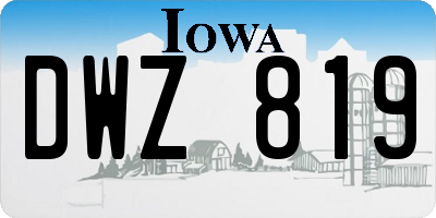 IA license plate DWZ819
