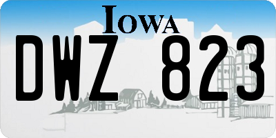 IA license plate DWZ823