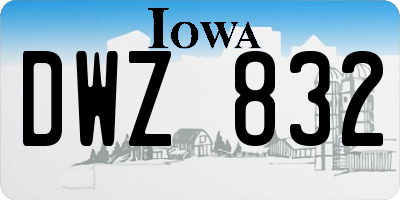 IA license plate DWZ832
