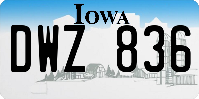 IA license plate DWZ836