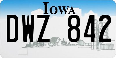 IA license plate DWZ842