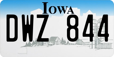 IA license plate DWZ844