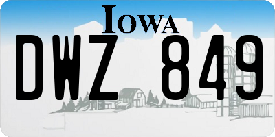 IA license plate DWZ849
