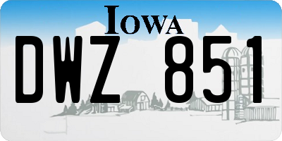 IA license plate DWZ851