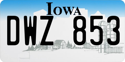 IA license plate DWZ853