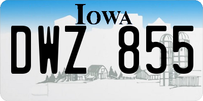 IA license plate DWZ855