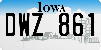 IA license plate DWZ861