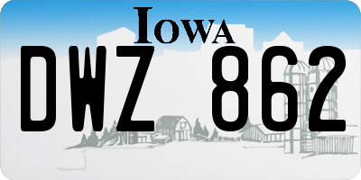 IA license plate DWZ862