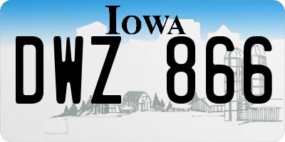 IA license plate DWZ866