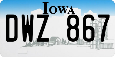 IA license plate DWZ867