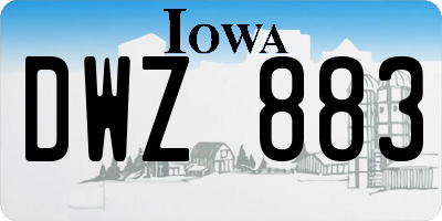 IA license plate DWZ883