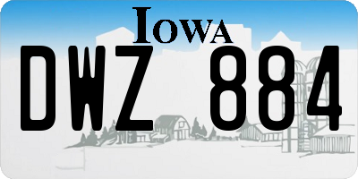 IA license plate DWZ884